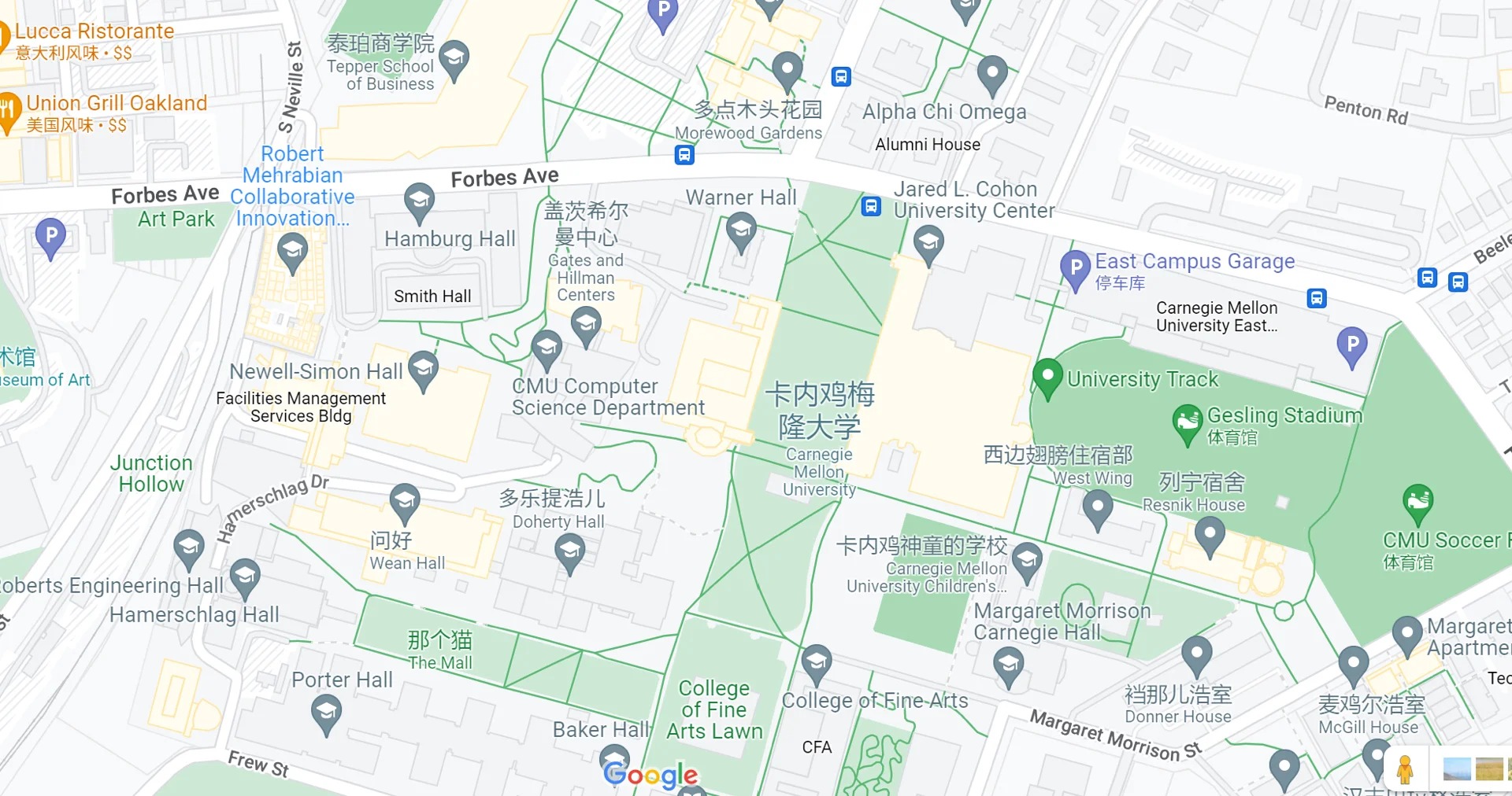 Especially in university area, the maps becomes a repertoire for the interesting Chinese insider jokes. Photo via Xiaohongshu.