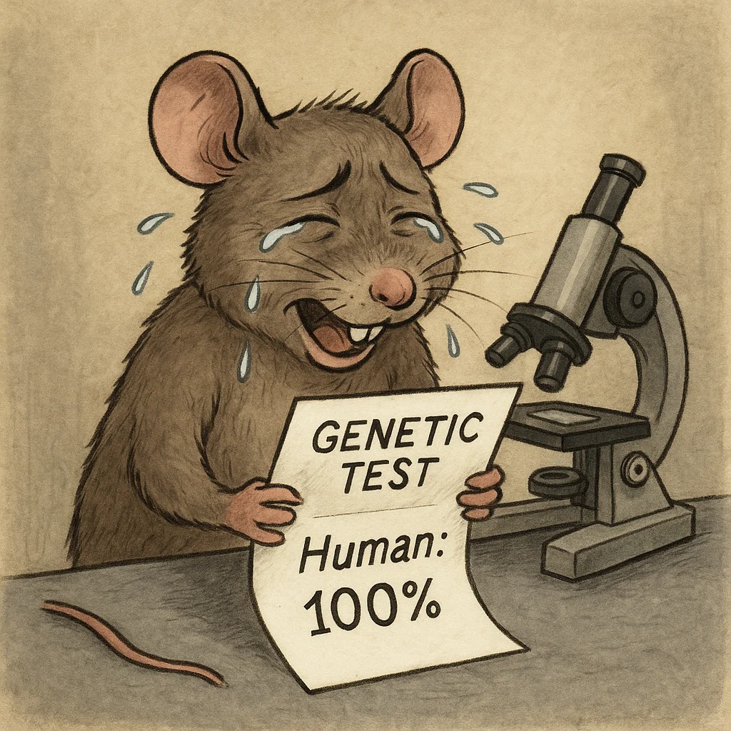 The rat is a saphircal of a rat discovering it being a human. Photo via Xiaohongshu. 