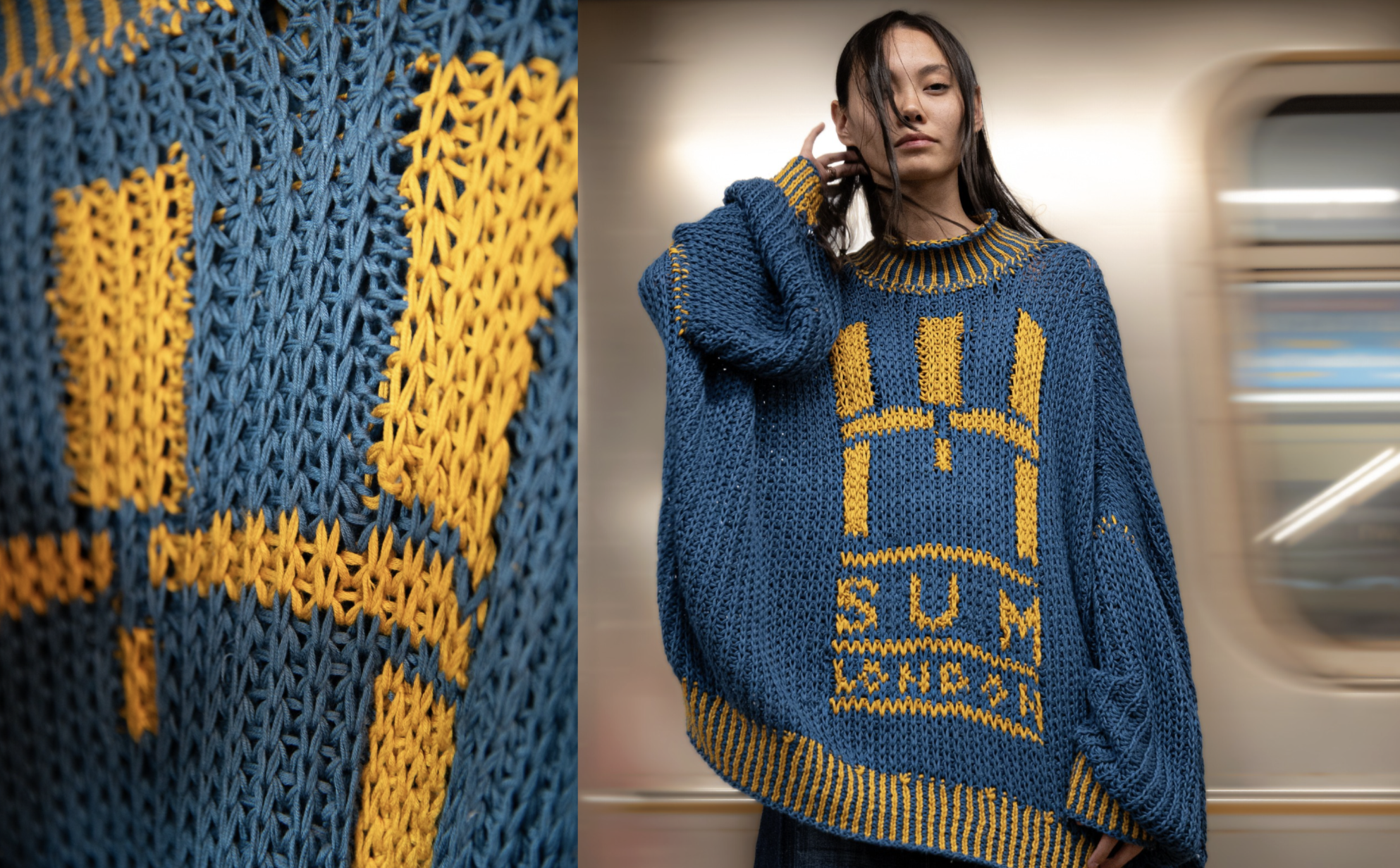SUM LONDON makes its debut appearance at New York Fashion Week with its JIĀ YÓU collection, highlighting Chinese immigrants' resilience and work ethic.