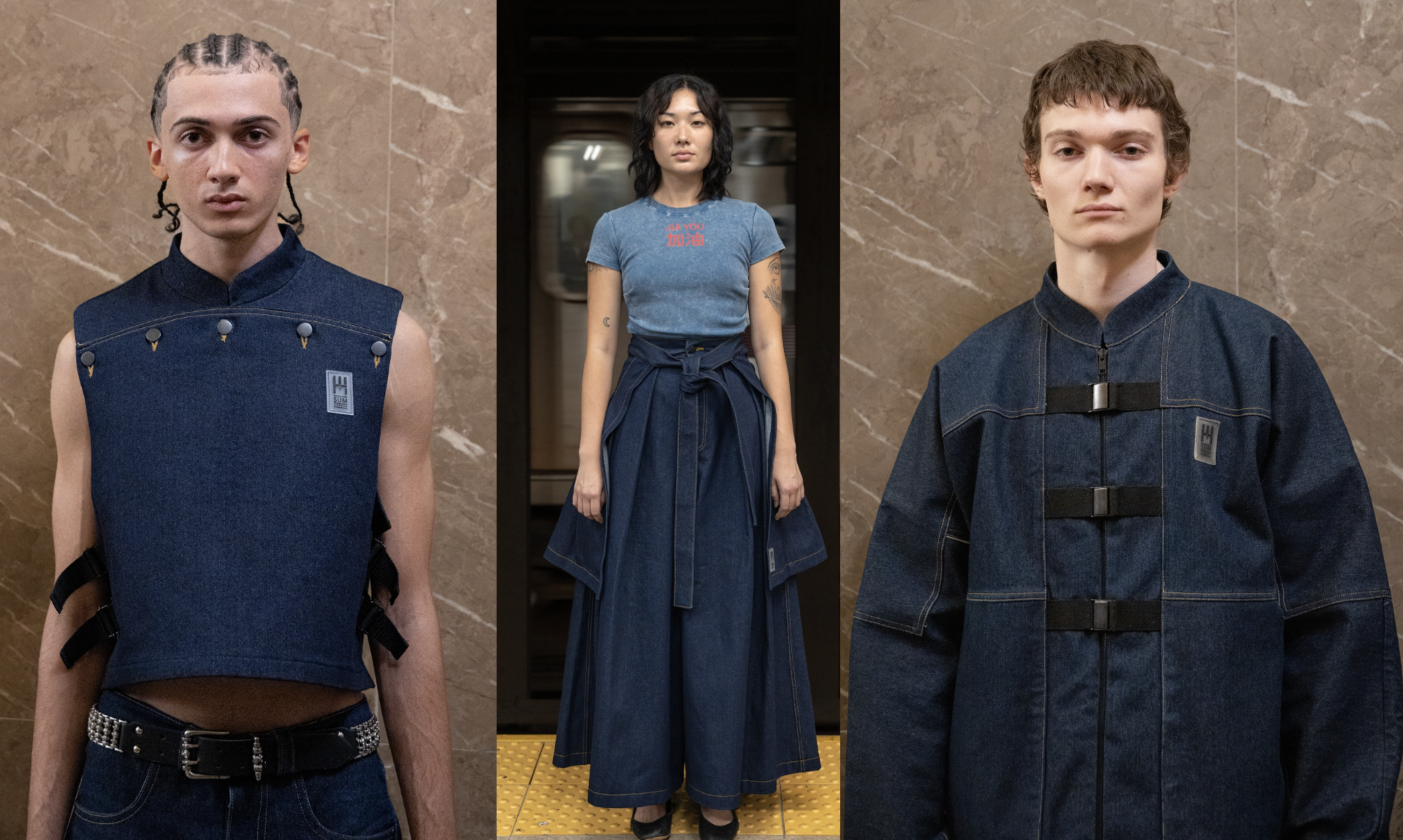 SUM LONDON makes its debut appearance at New York Fashion Week with its JIĀ YÓU collection, highlighting Chinese immigrants' resilience and work ethic.