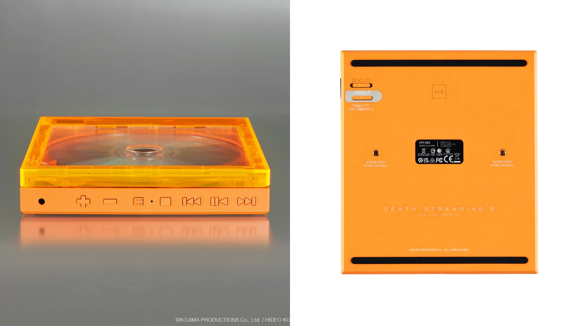 RADII highlights Hideo Kojima Kojima Productions' collab with Japanese CD brand km5 for a "Death Stranding 2: On the Beach" CP1 collector's CD player.