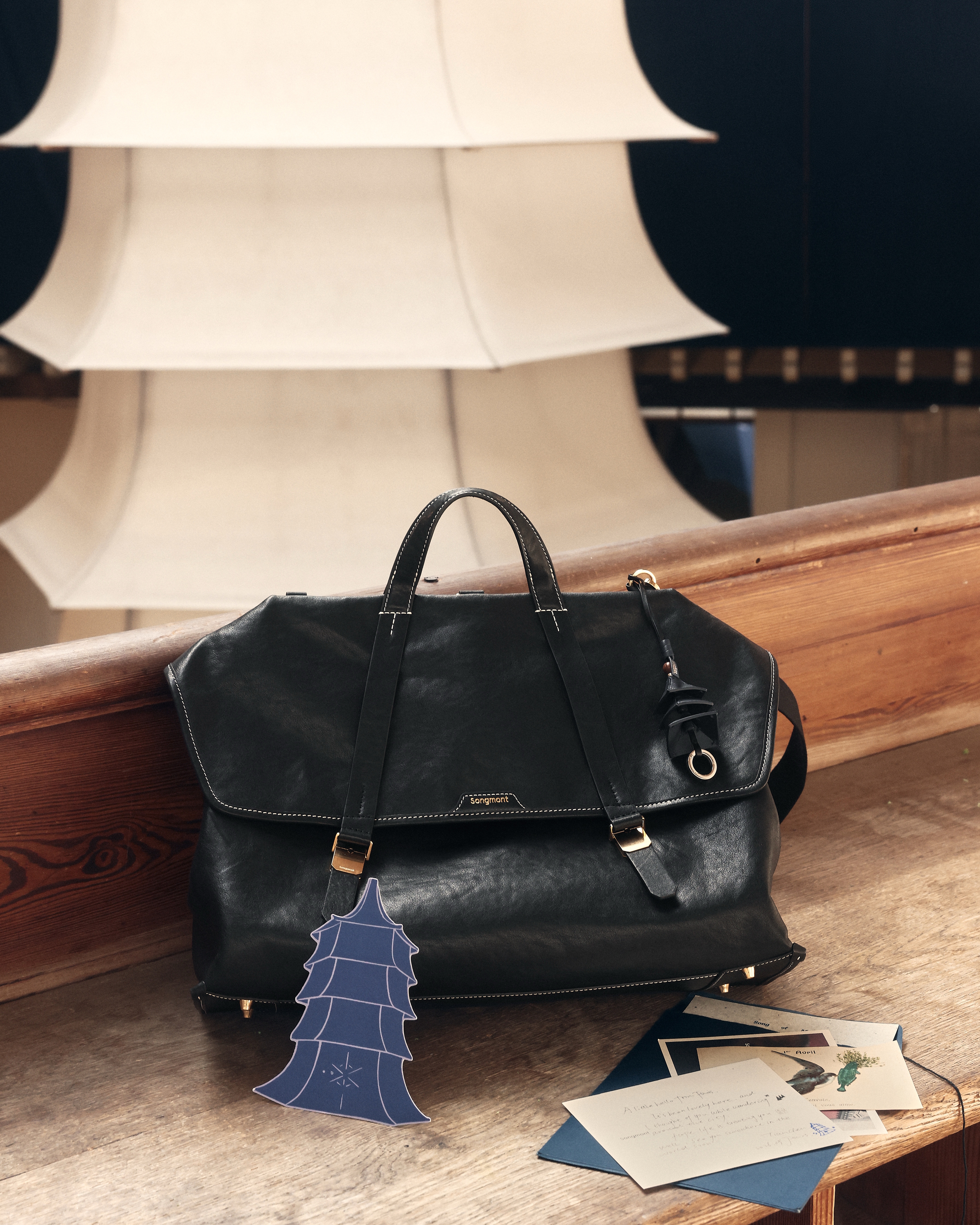 RADII spotlights Chinese designer bag brand Songmont's 'Song of Mont' show during Paris Fashion Week were they set up a Shanxi Pagoda to draw focus on their collections.